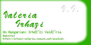 valeria irhazi business card